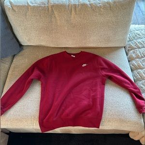 Nike crewneck, red/maroon, size small (men’s)